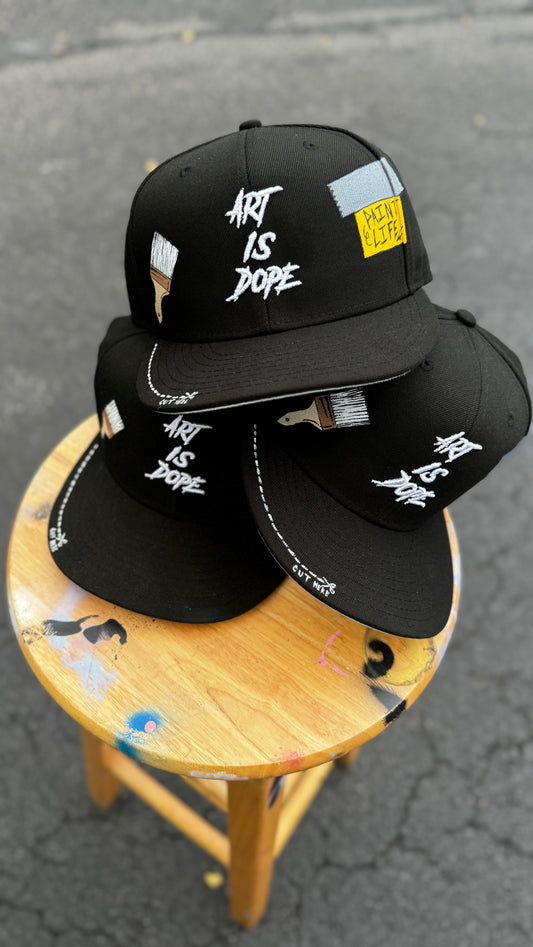 Art Is Dope black hand painted SnapBack